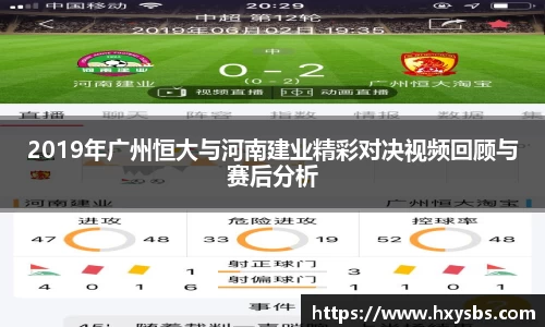 2019年广州恒大与河南建业精彩对决视频回顾与赛后分析